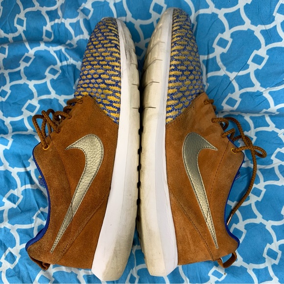 Nike Men’s size 10 Roshe NM flyknit PRM premium brown mocha navy casual sneakers - Picture 7 of 11